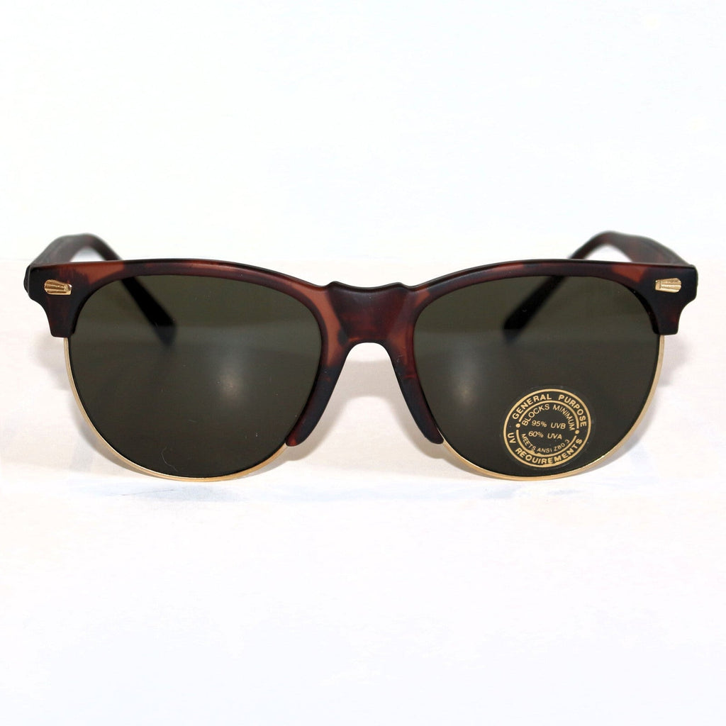 Mattbraune Vintage-Retro-Sonnenbrille im Unisex-Design