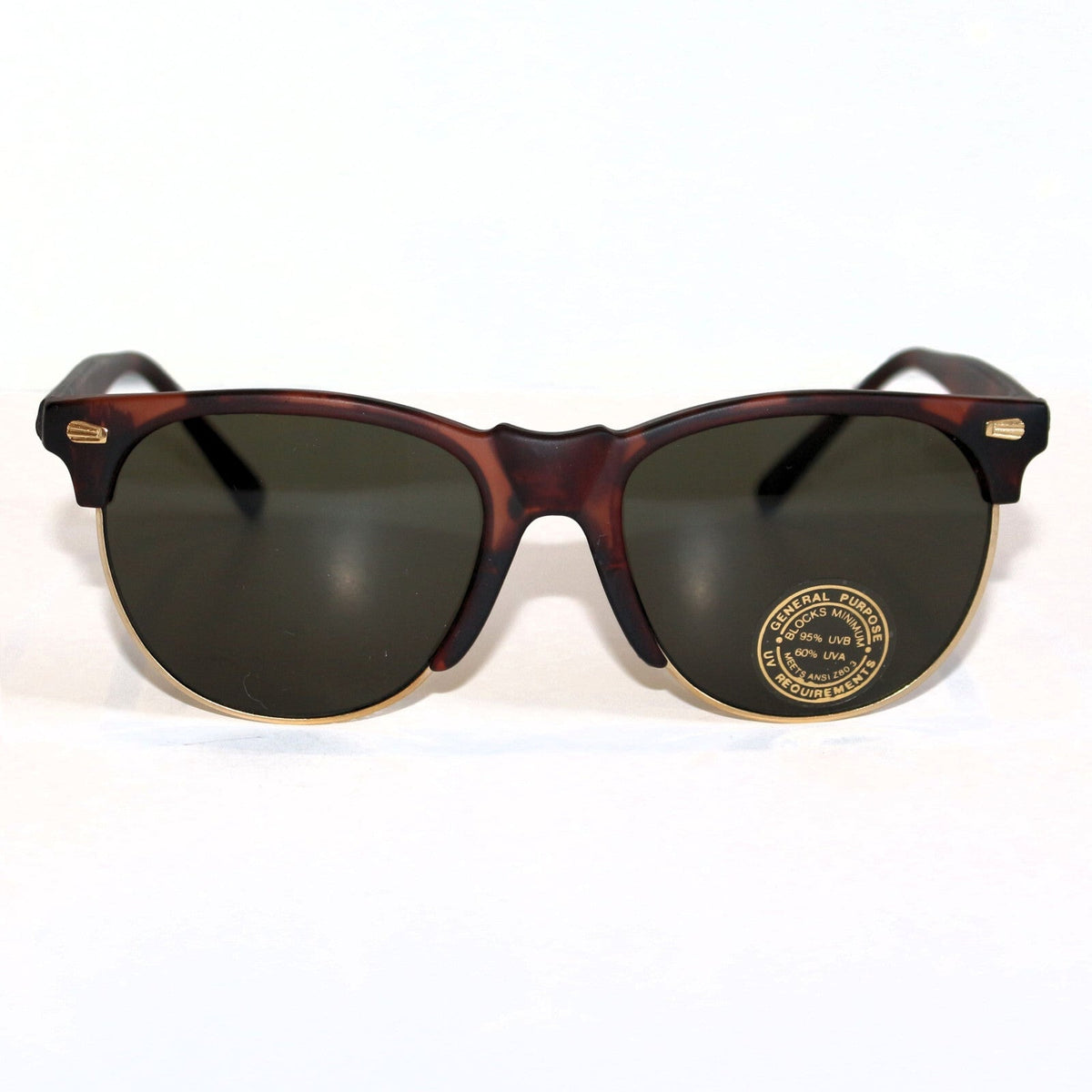 Mattbraune Vintage-Retro-Sonnenbrille im Unisex-Design