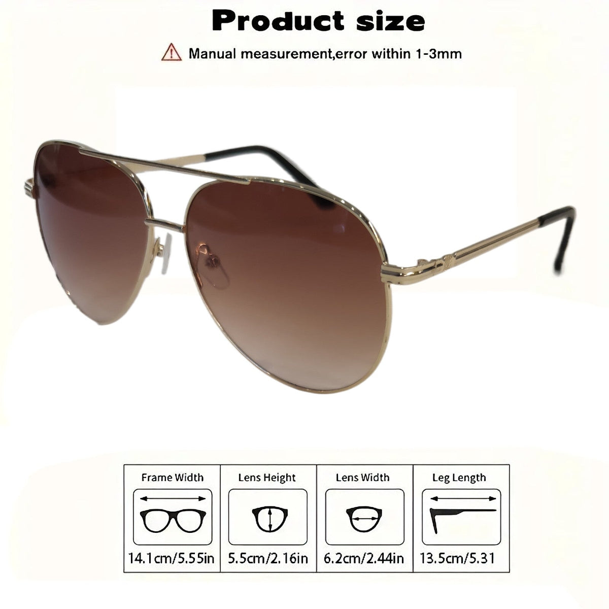 Schwarz-rot-goldene Piloten-Sonnenbrille