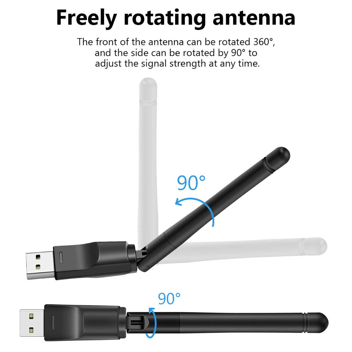 WIFI WLAN USB Adapter 150Mbit Stick 2dBi Wireless Drahtlos Dongle Antenne Black - 3KShop.de