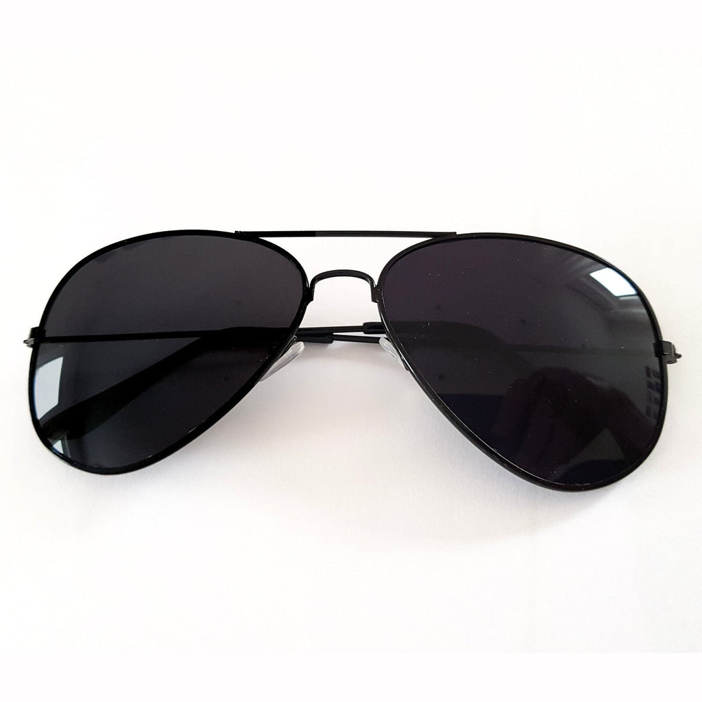 Schwarze Piloten-Sonnenbrille