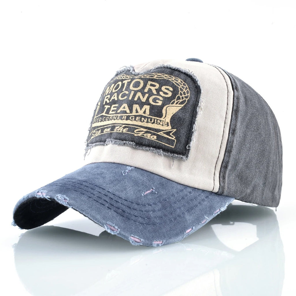 Motor Racing Vintage-Basecap aus Baumwolle mit Retro-Stickerei
