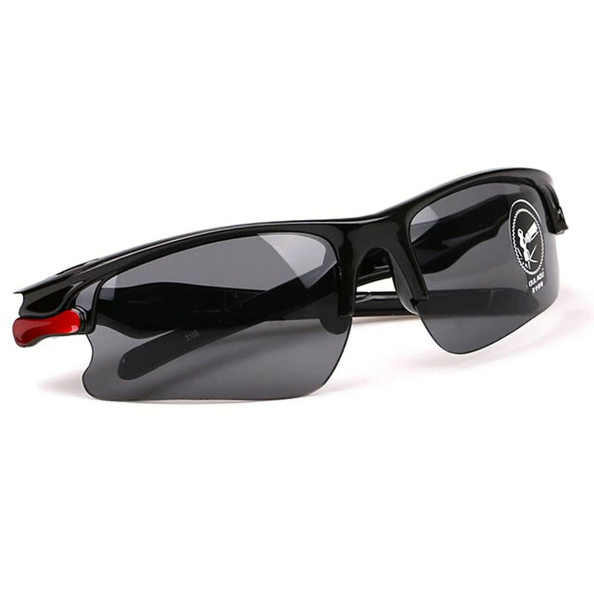Schwarz-rote Sport-Sonnenbrille X5