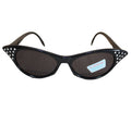 Schwarze Cat-Eye-Sonnenbrille mit Strass