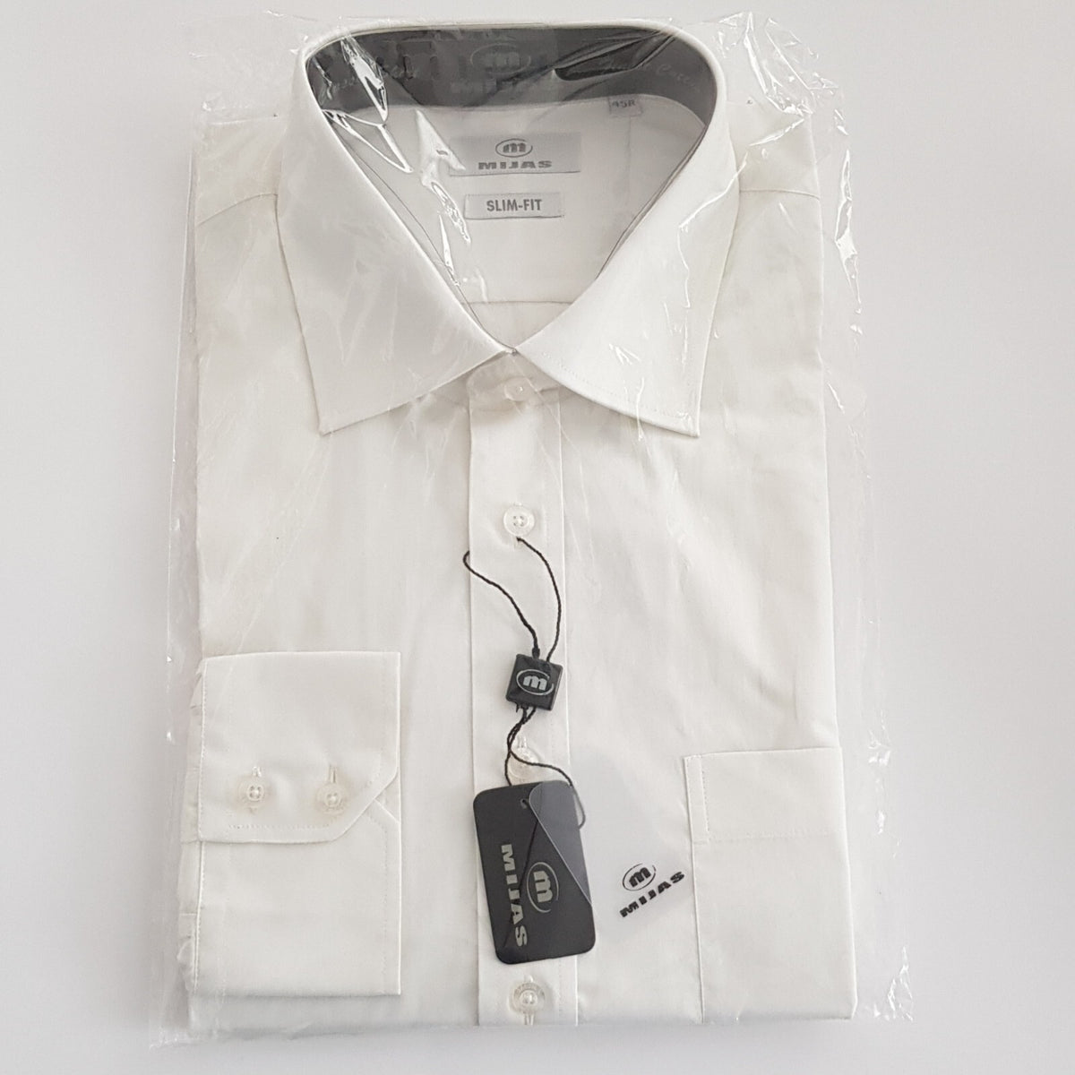 Original Mijas Herren Business Hemd New-Kent Langarm Weiss Slim-Fit Gr. 45 - 3KShop.de