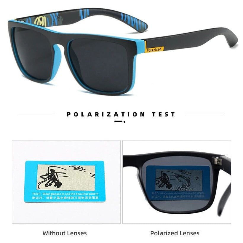 Schwarz-blaue polarisierte Sonnenbrille