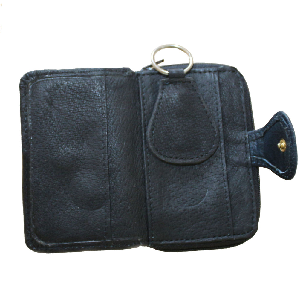 Geldbeutel Portemonnaie Geldbörse Brieftasche Schwarz + Schlüsselanhänger G1230 - 3KShop.de
