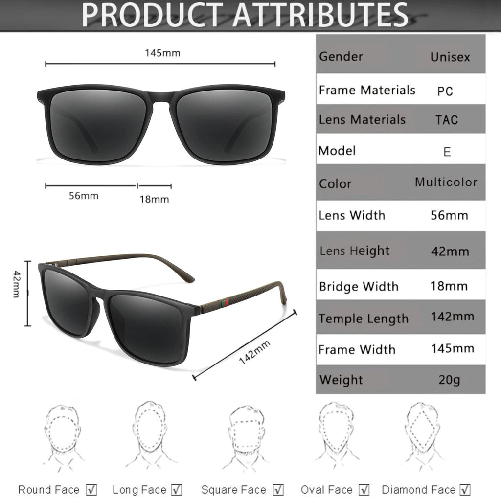 Schwarz-braune matte polarisierte Sonnenbrille