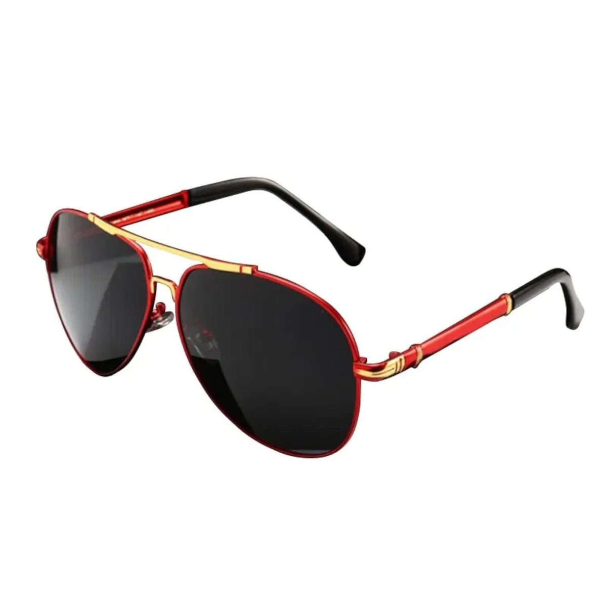 Schwarz-rot-goldene Piloten-Sonnenbrille