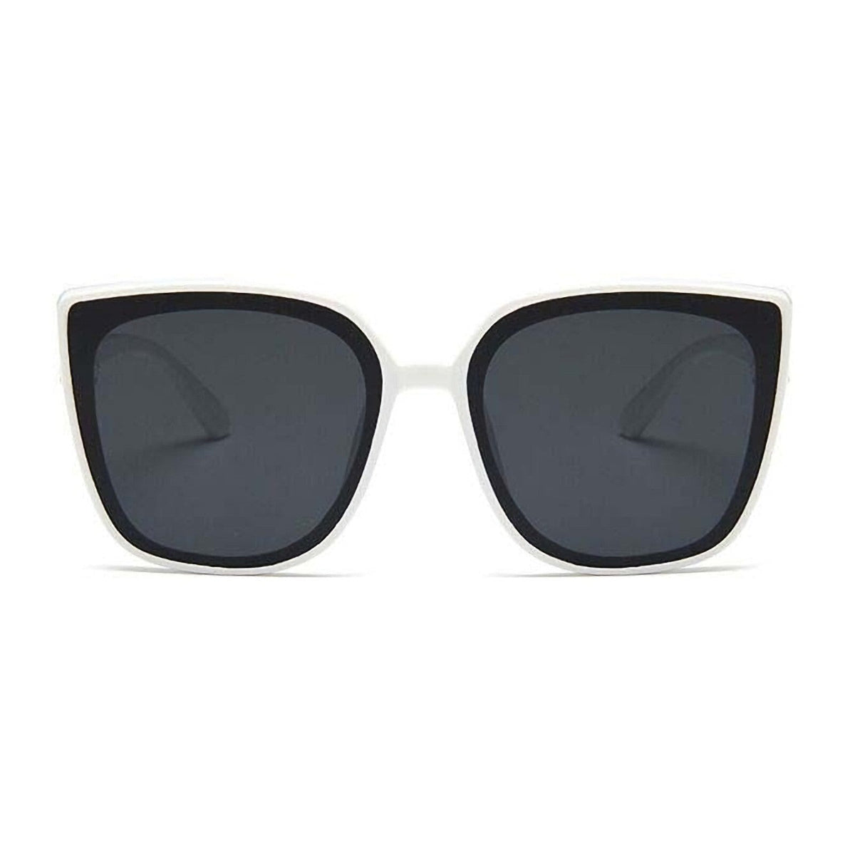 Oversized Cat-Eye-Sonnenbrille Weiß-Gold