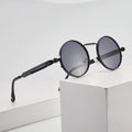 Runde schwarze Steampunk-Sonnenbrille im Lennon-Stil