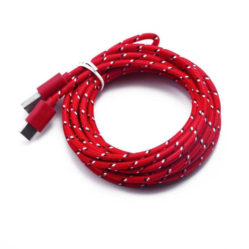 1m USB Typ C Stoffkabel X Ladekabel Sync Datenkabel rot S8 Sony Huawei HTC - 3KShop.de