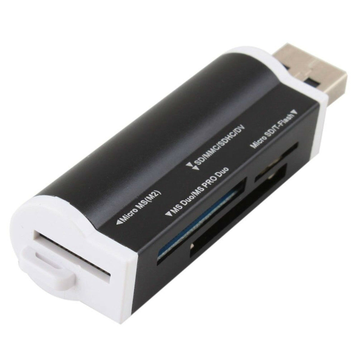 Schwarzer USB-Kartenleser für MicroSD SDHC MMC M2