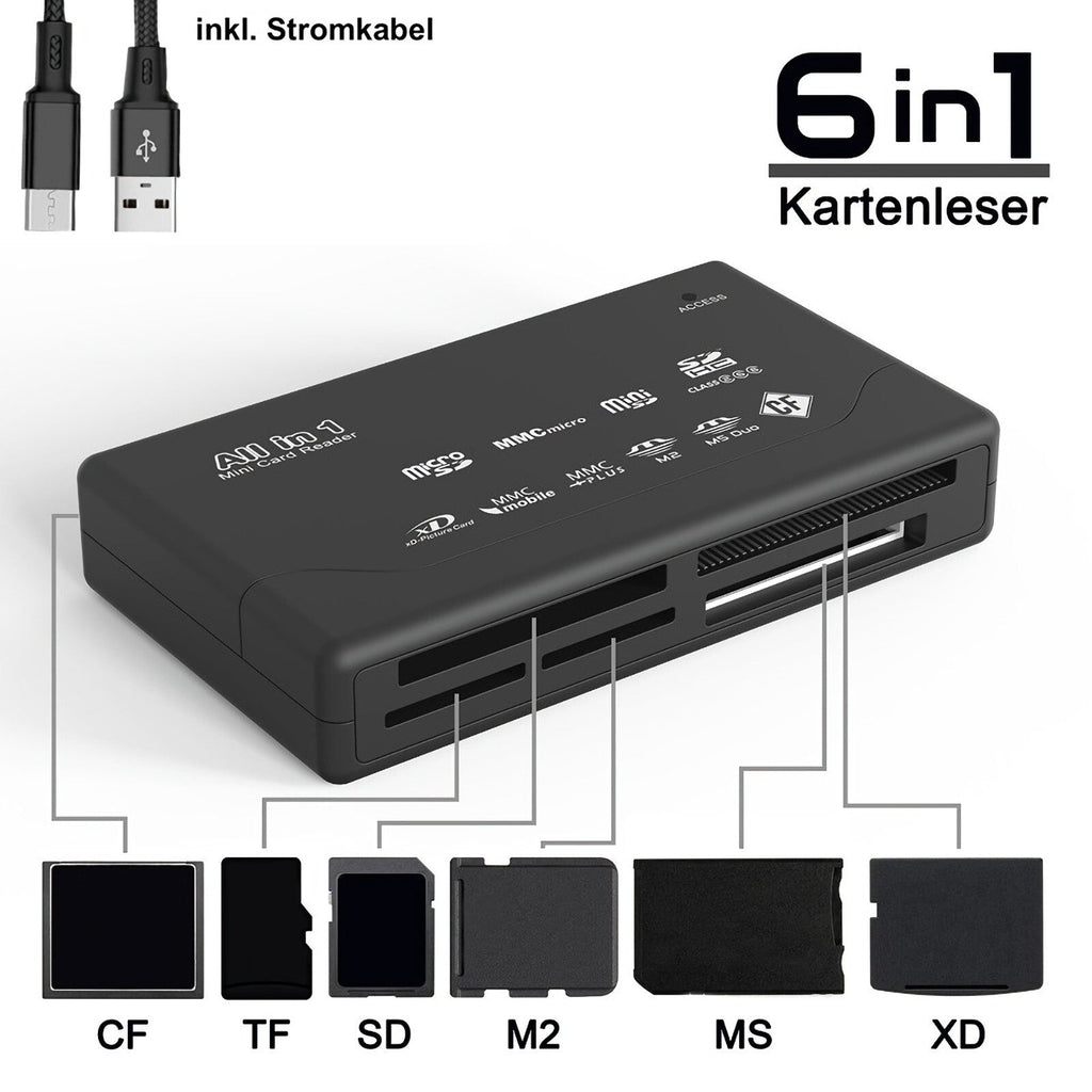 All-in-One USB-Kartenleser für CF SD xD MS SDHC