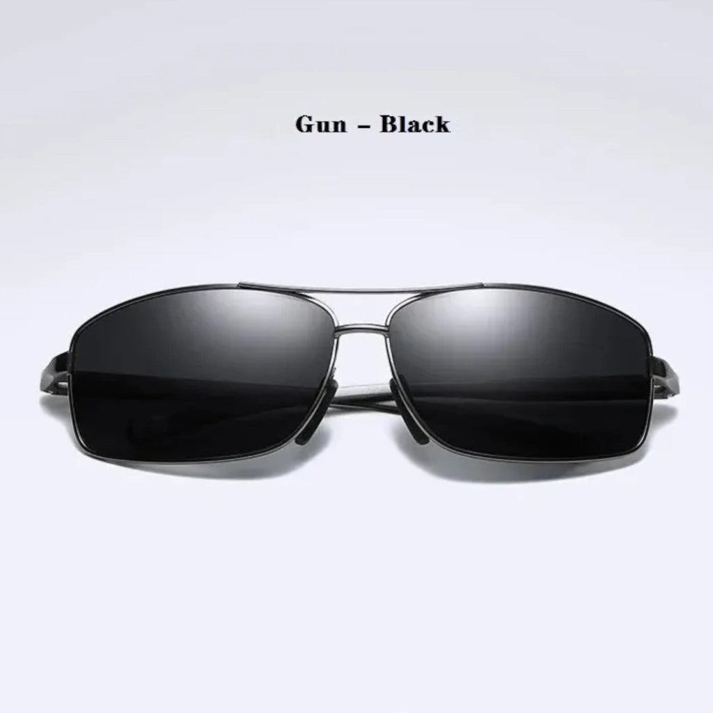 Gunmetal Piloten-Sonnenbrille aus Aluminium-Magnesium