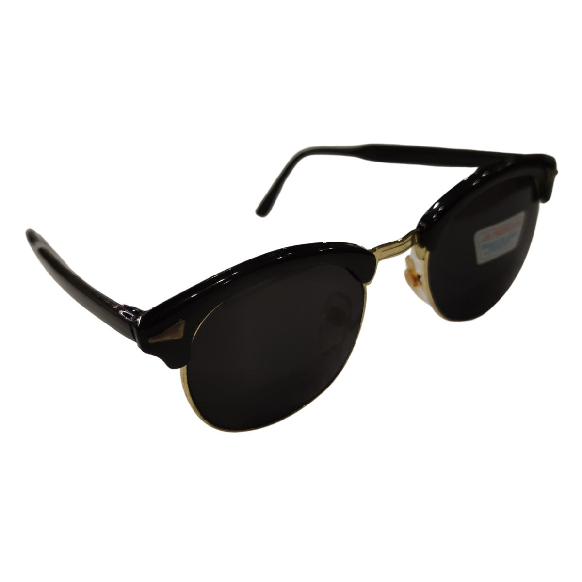 Schwarz-goldene Vintage Sonnenbrille mit Smoke-Gläsern