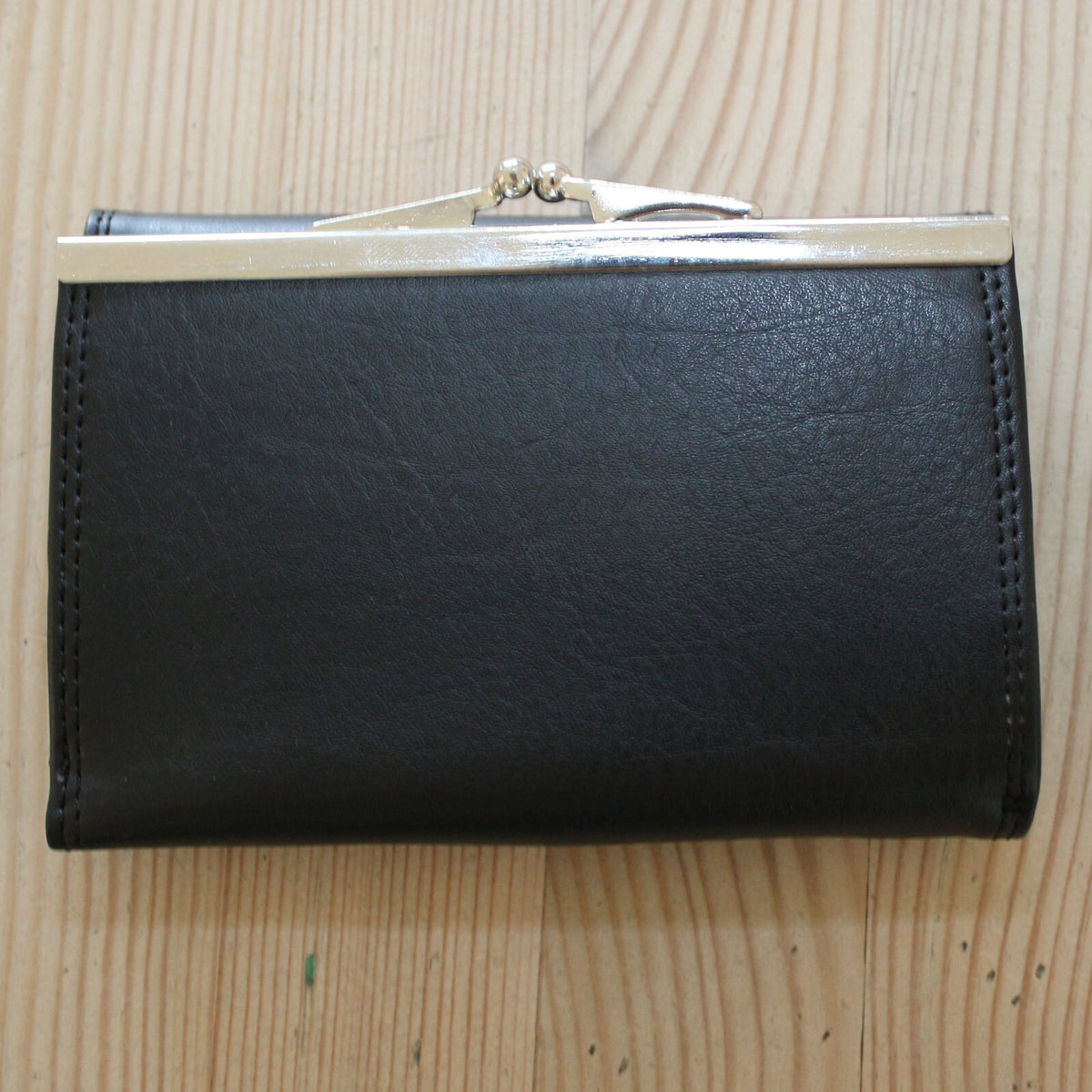 Portemonnaie Geldbörse Brieftasche Clipverschluss Leder Schwarz gross 2000-78P - 3KShop.de