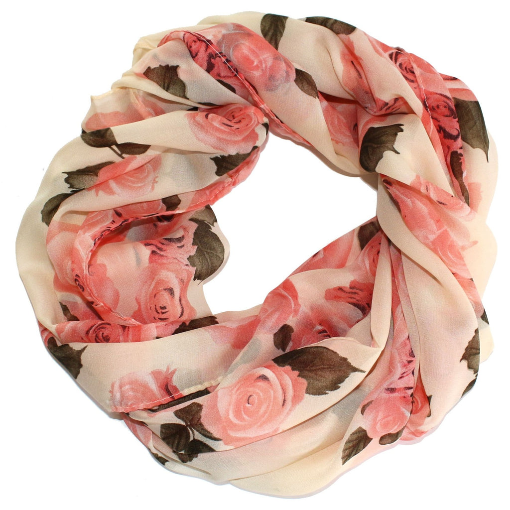 Wunderschoener Loop Schal Bunt Blumen Rosa, tolle Farbtöne von ManuMar - 3KShop.de