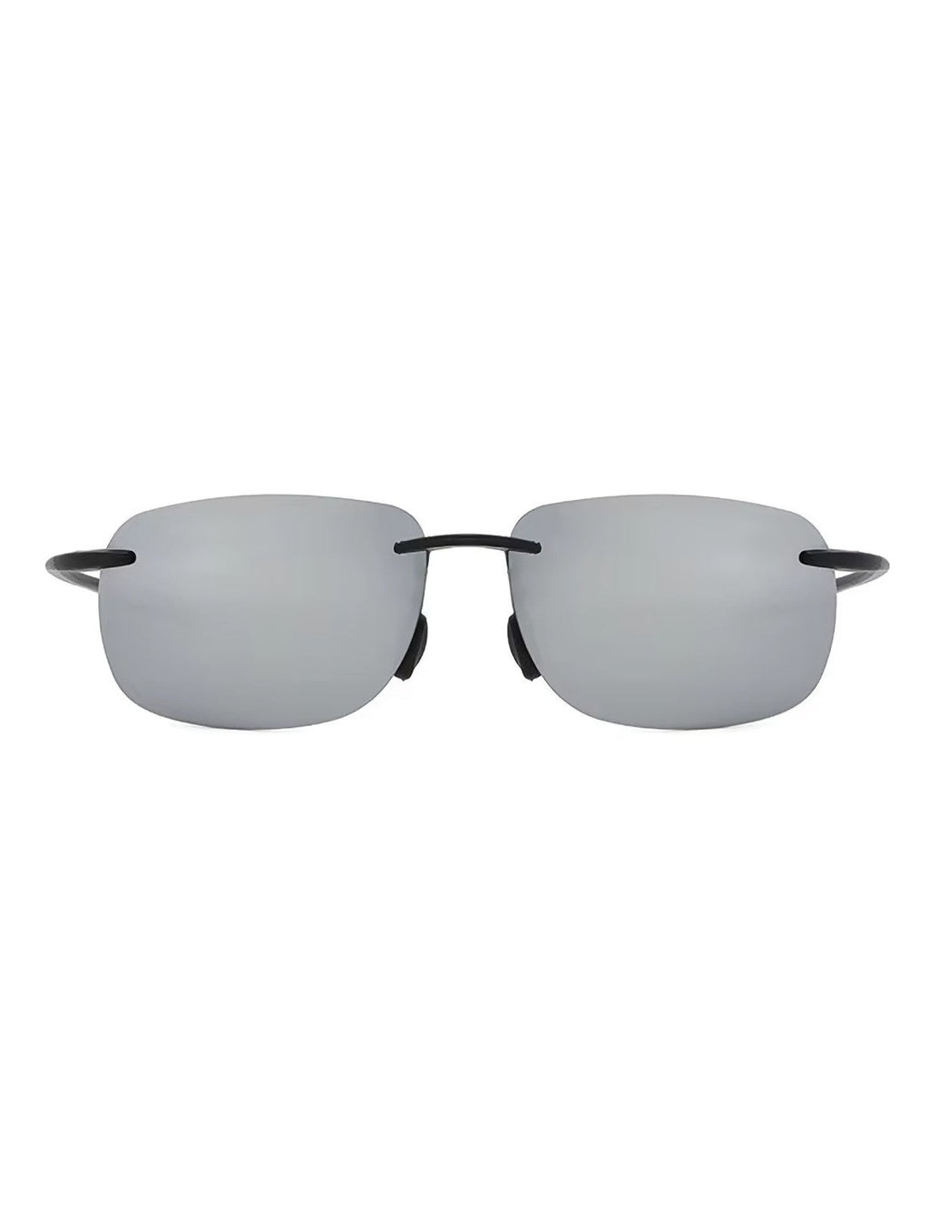 Rahmenlose Matrix-Sportbrille mit silber verspiegelten Gläsern