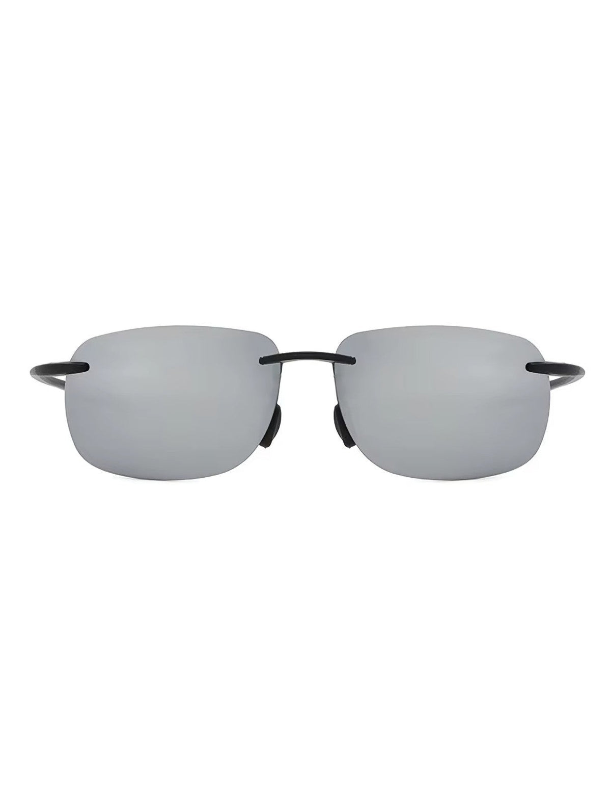 Rahmenlose Matrix-Sportbrille mit silber verspiegelten Gläsern
