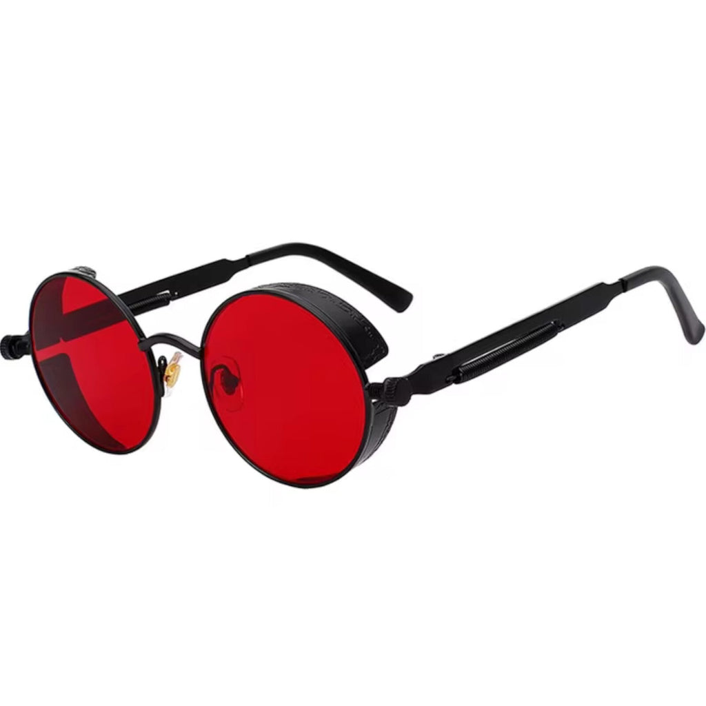 Runde schwarze Steampunk-Sonnenbrille