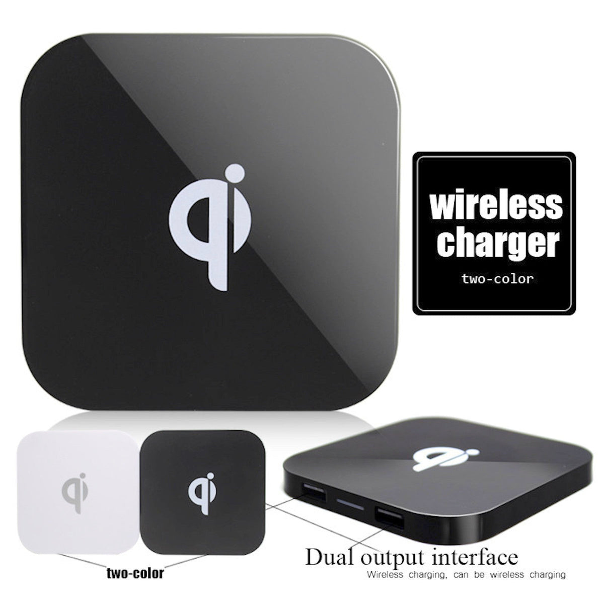 Qi Wireless Charger Q8 mit zwei USB-Ports