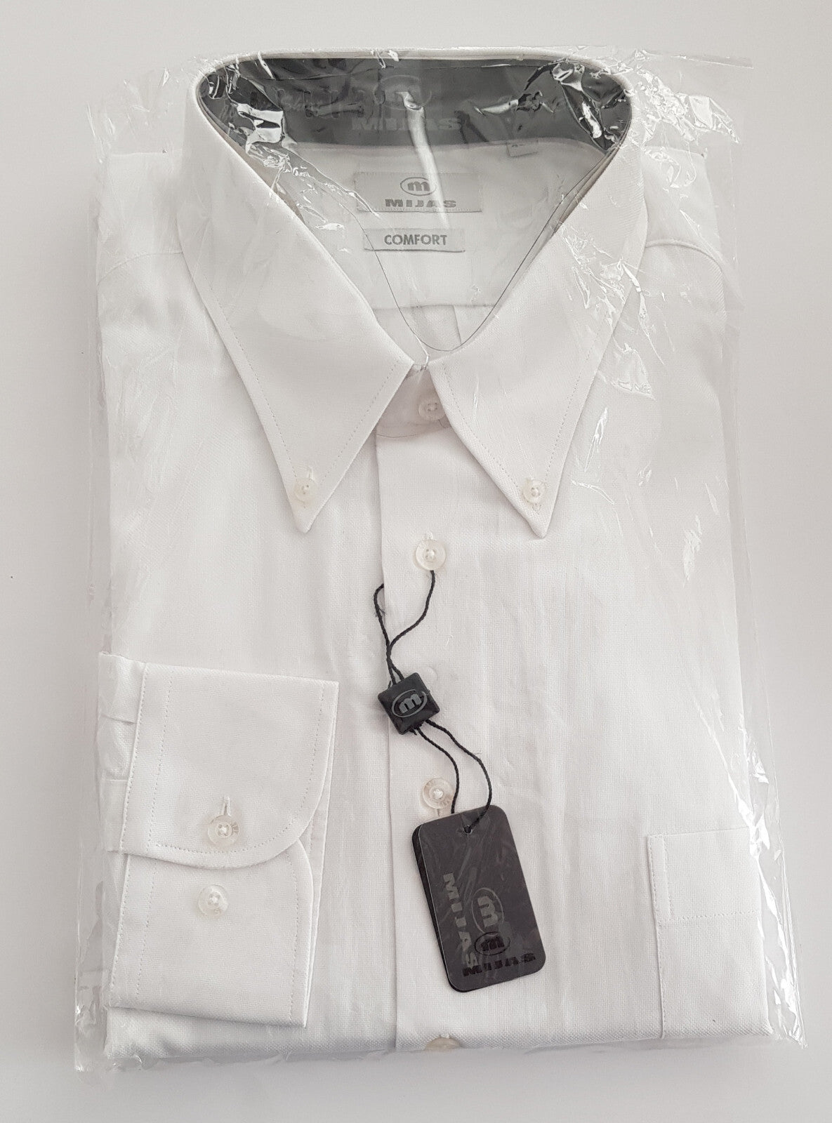 Original Mijas Herren Business Hemd Button-Down Langarm Weiss Comfort Gr. 46 - 3KShop.de