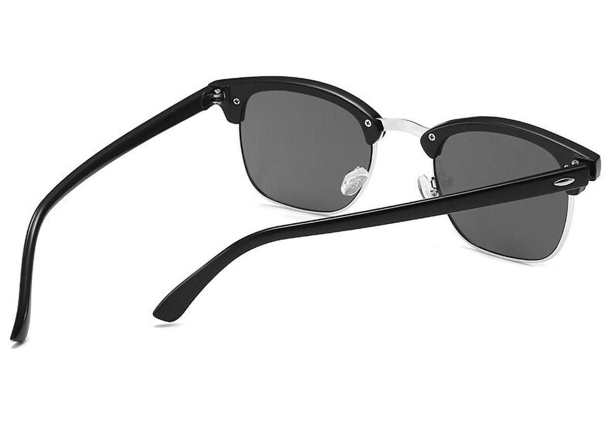 Schwarz-silberne Vintage-Retro-Sonnenbrille Unisex