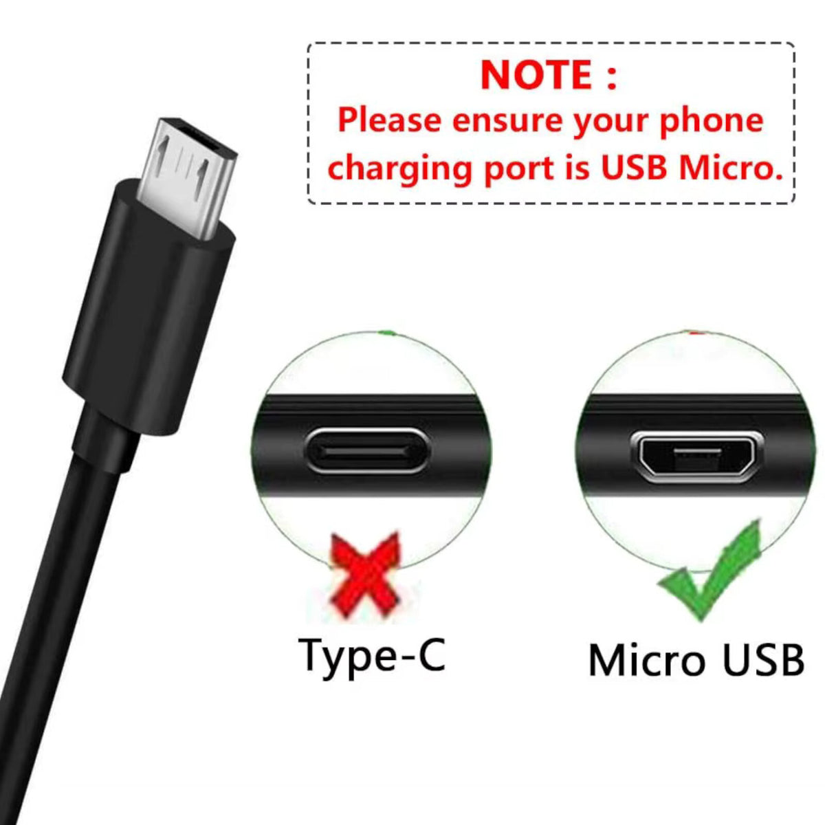 Micro-USB Ladekabel Daten Kabel 0,8 m Smartphone Galaxy Handy Tablet Soundbox - 3KShop.de