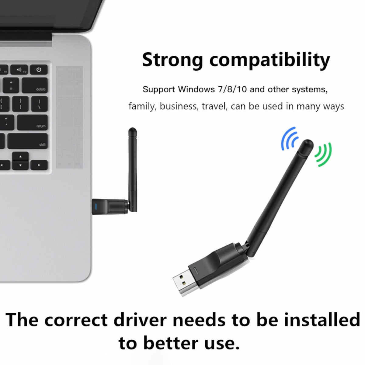 WIFI WLAN USB Adapter 150Mbit Stick 2dBi Wireless Drahtlos Dongle Antenne Black - 3KShop.de