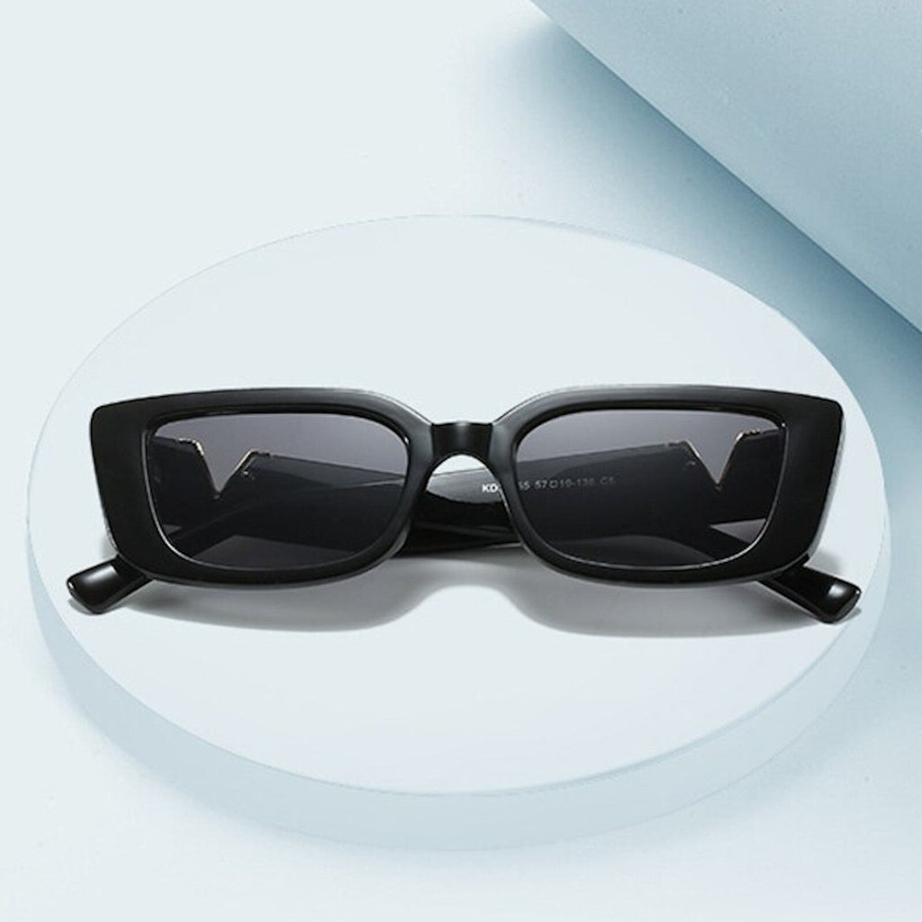 Schwarze Cat-Eye-V-Sonnenbrille