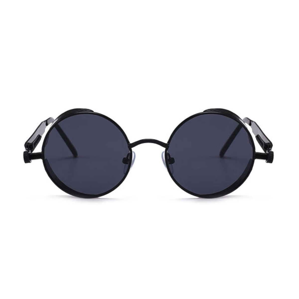 Runde schwarze Steampunk-Sonnenbrille