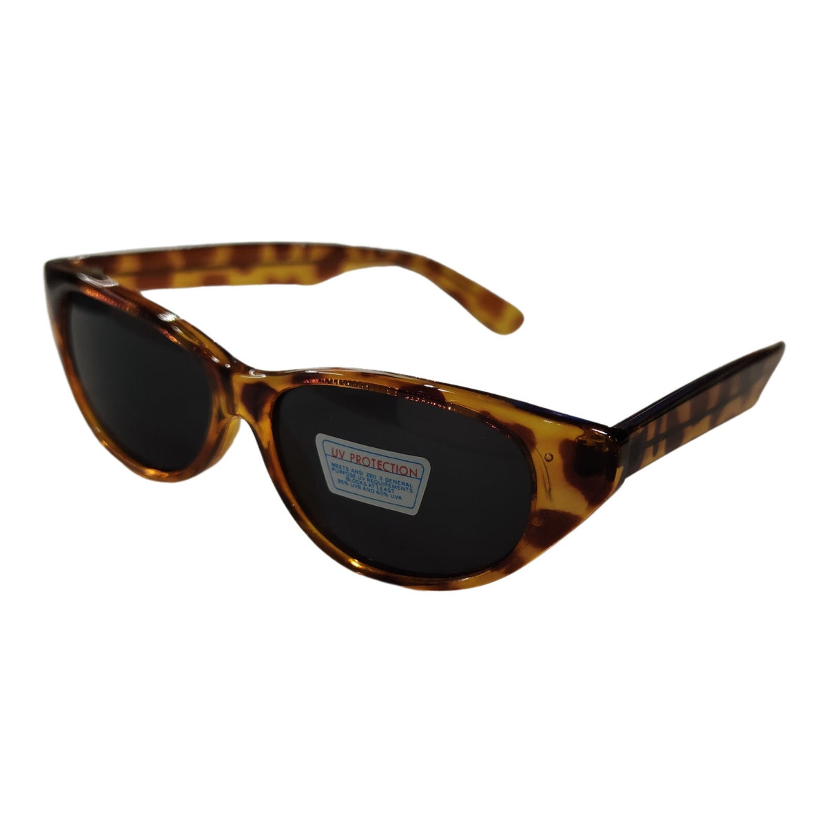 Braune Cat-Eye-Sonnenbrille mit dunkelgrauen Gläsern