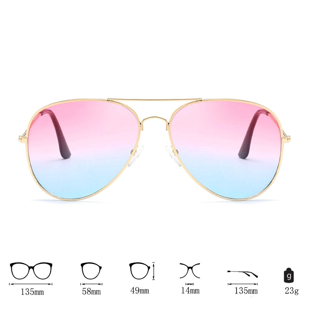 Rot-blaue Fashion Piloten-Sonnenbrille