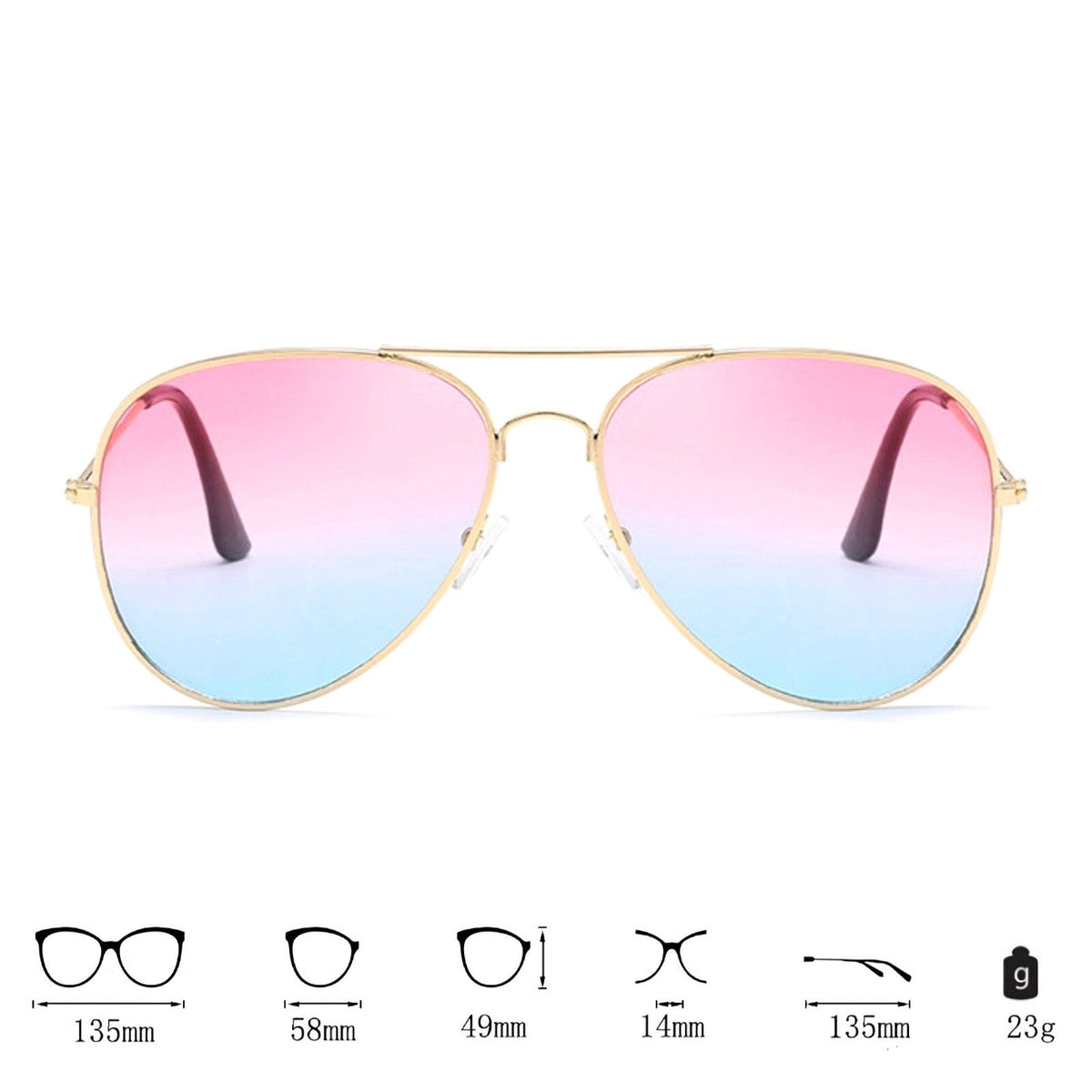 Rot-blaue Fashion Piloten-Sonnenbrille