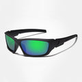 Schwarz-grünblaue Biker-Sonnenbrille aus TR90