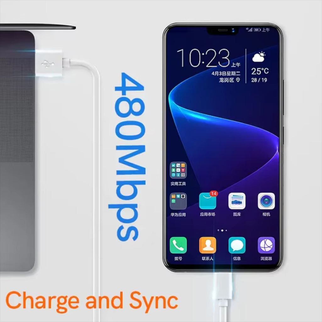 Micro-USB Ladekabel Daten Kabel 0,8 m Smartphone Galaxy Handy Tablet Soundbox - 3KShop.de