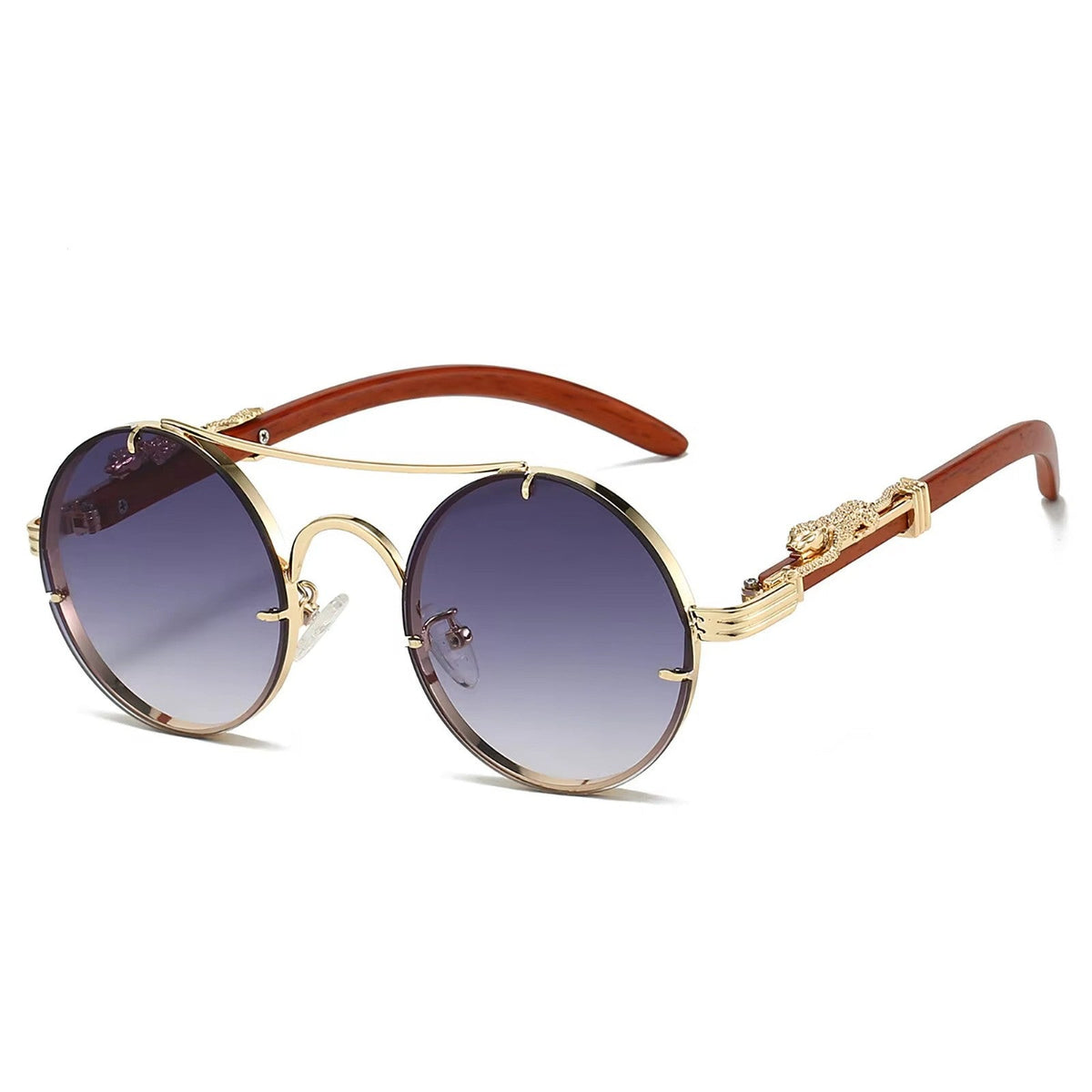 Goldene Vintage Designer-Sonnenbrille im Leoparden-Look