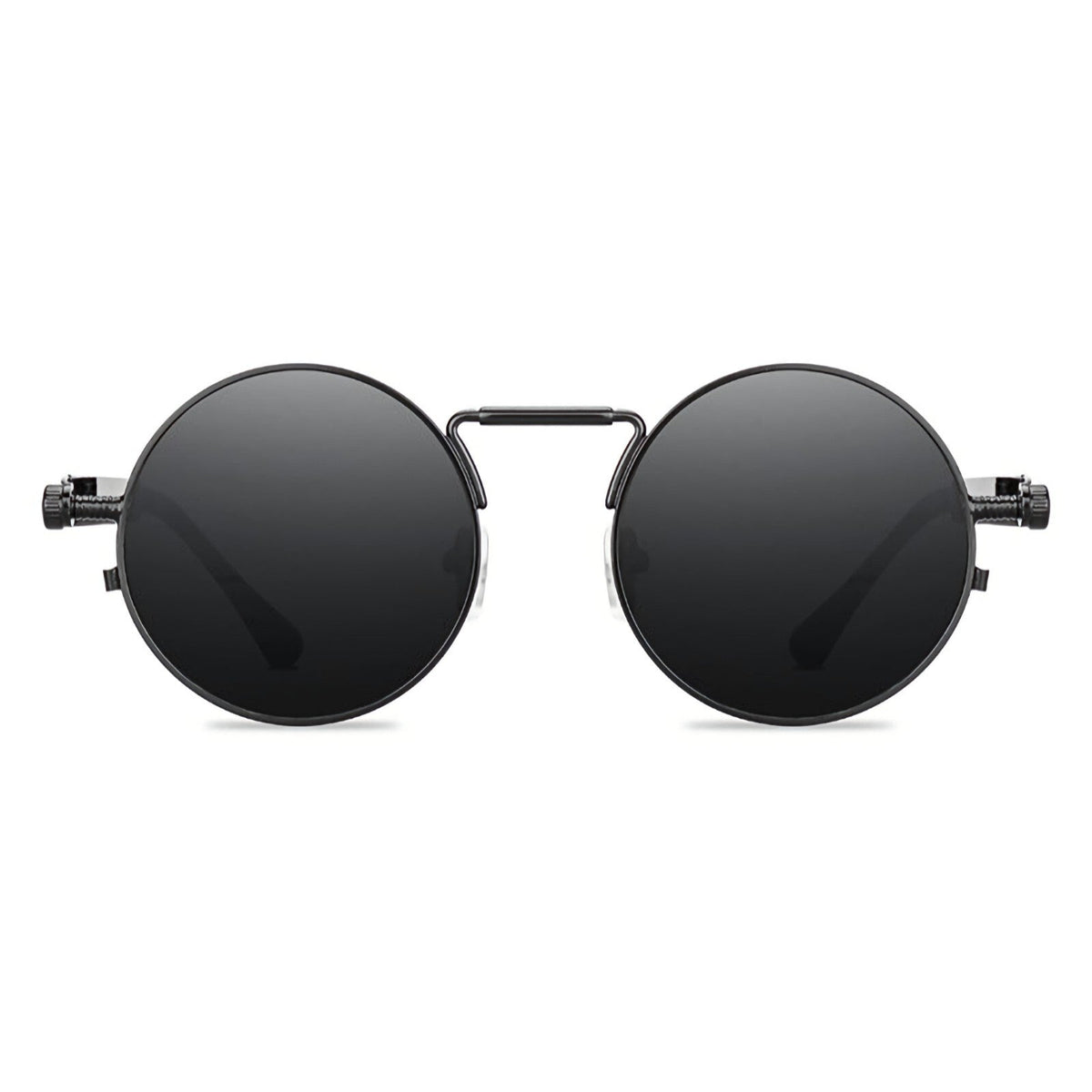 Runde schwarze Steampunk-Sonnenbrille im Lennon-Stil