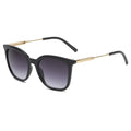 Oversized Cat-Eye-Sonnenbrille Schwarz-Gold