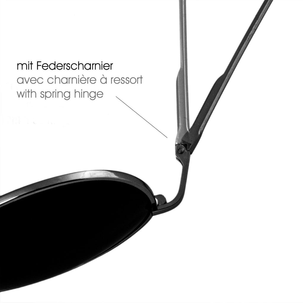 Gunmetal Piloten-Sonnenbrille aus Aluminium-Magnesium