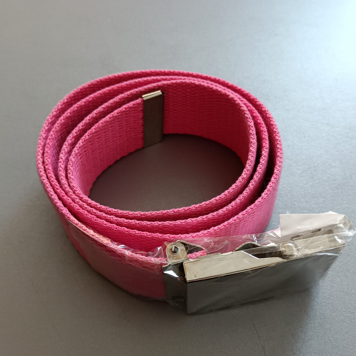 Neon Pink Gürtel Stoffgürtel 3,8 cm breit mit Chromschnalle ca. 100 cm lang - 3KShop.de