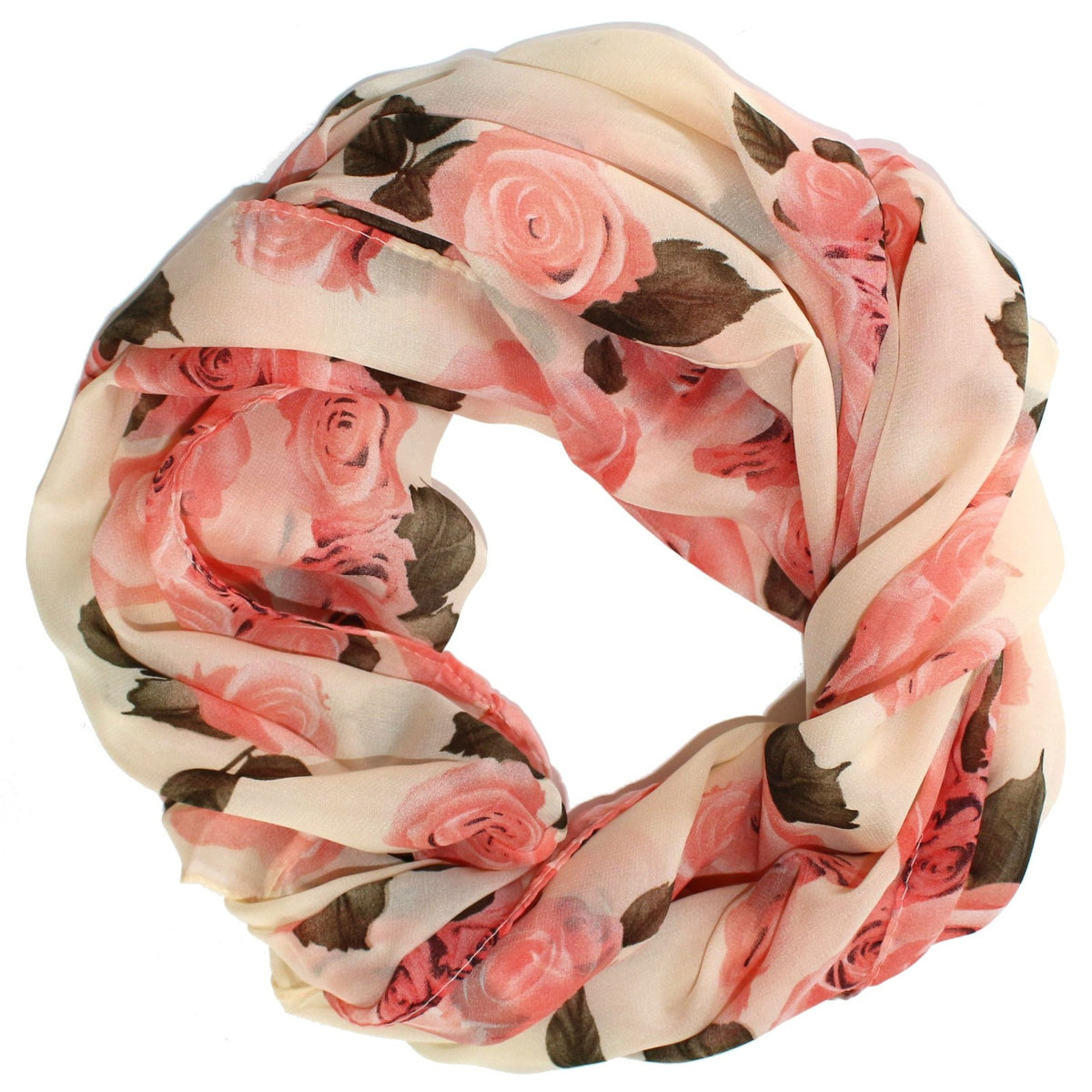 Wunderschoener Loop Schal Bunt Blumen Rosa, tolle Farbtöne von ManuMar - 3KShop.de