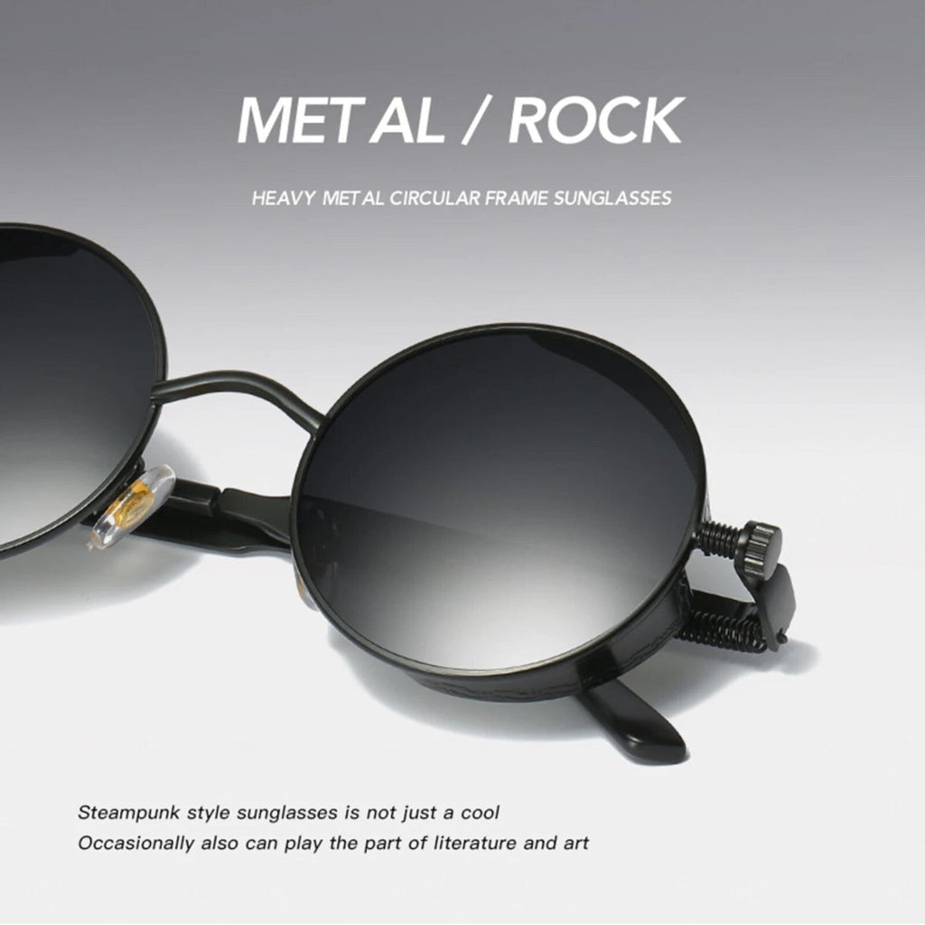 Runde schwarze Steampunk-Sonnenbrille