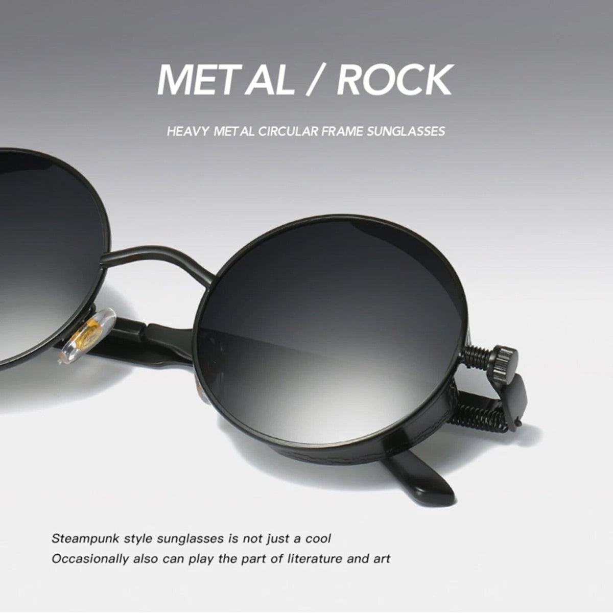 Runde schwarze Steampunk-Sonnenbrille