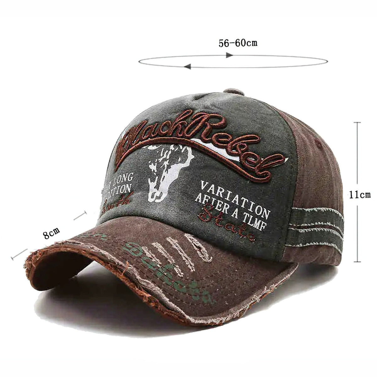 Dunkelbraune Black Rebel Vintage-Basecap