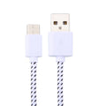 1m USB Typ C Stoffkabel X Ladekabel Sync Datenkabel weiss S8 Sony Huawei HTC - 3KShop.de