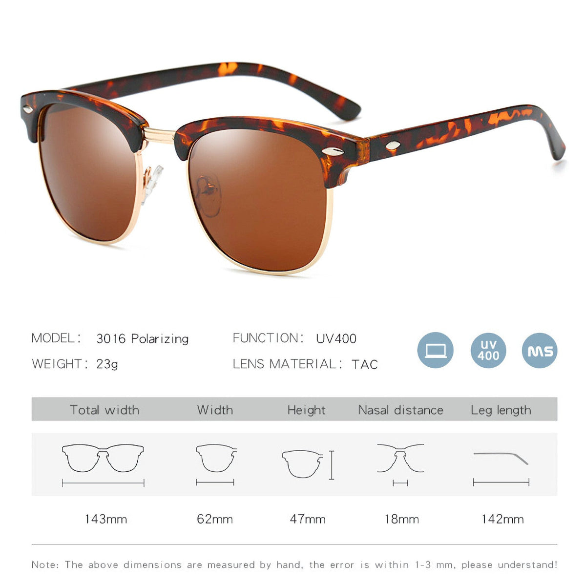 Braune Vintage Sonnenbrille im Leoparden-Look
