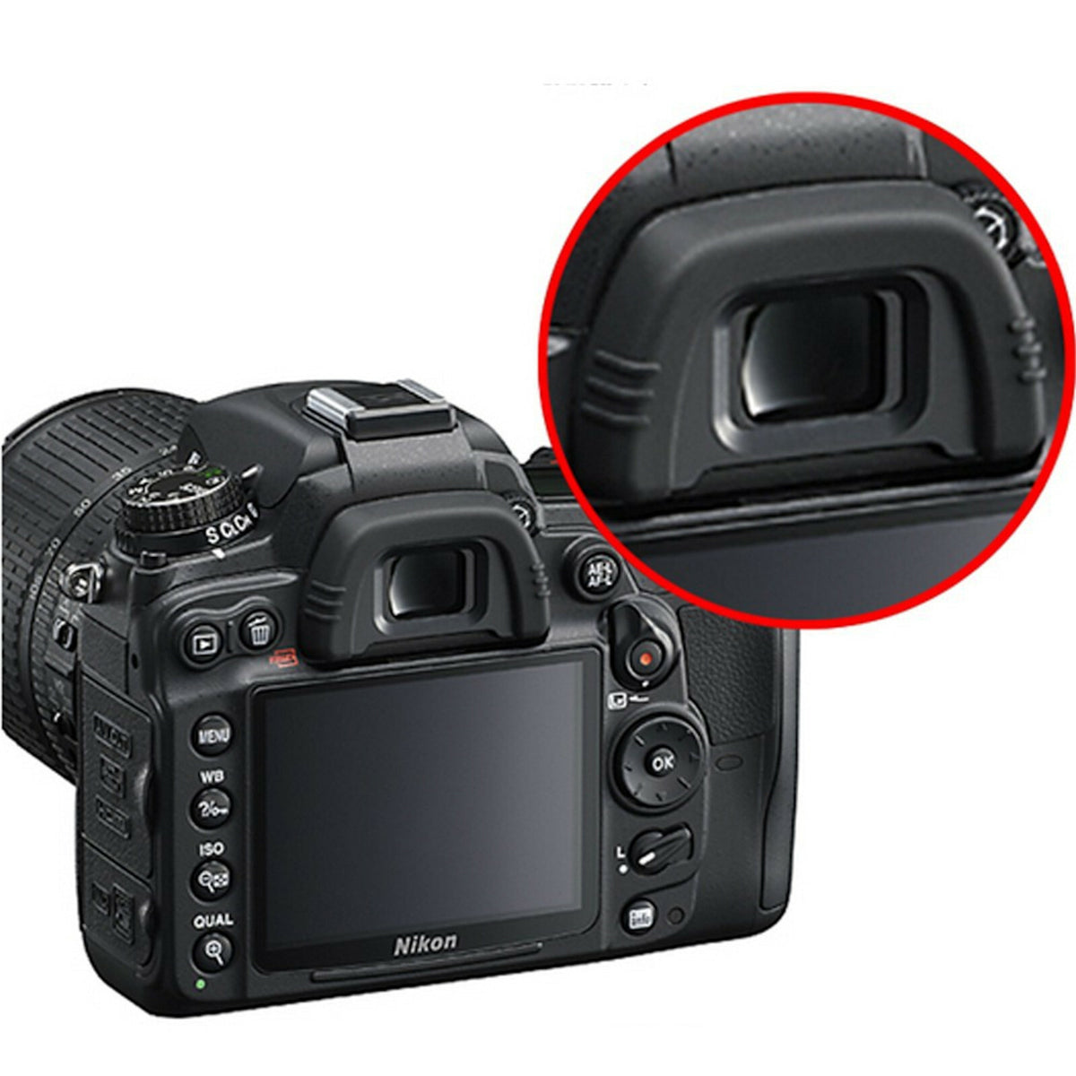 Augenmuschel Sucher Eye Cup DK21 für Nikon D50 D70 D80 D90 D100 D200 D300 D600 - 3KShop.de
