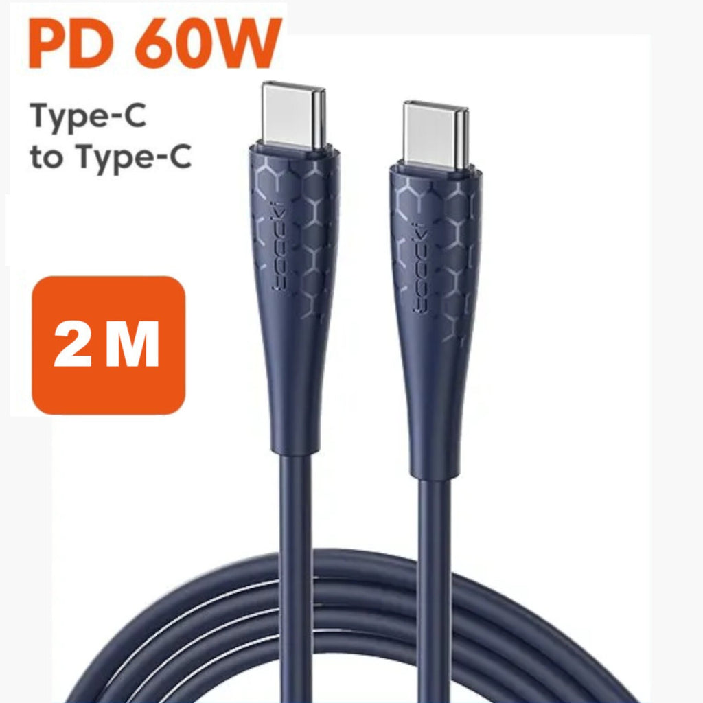 60 Watt Turbo Schnell Ladekabel USB Typ C Datenkabel Handy Silikon Nylon Toocki - 3KShop.de